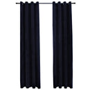 mørklægningsgardiner 2 stk. med ringe 140 x 175 cm fløjl sort