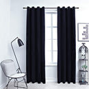 mørklægningsgardiner 2 stk. med ringe 140 x 175 cm fløjl sort