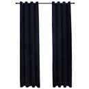 mørklægningsgardiner 2 stk. med ringe 140 x 225 cm fløjl sort