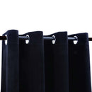 mørklægningsgardiner 2 stk. med ringe 140 x 225 cm fløjl sort