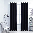 mørklægningsgardiner 2 stk. med ringe 140 x 225 cm fløjl sort