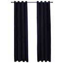 mørklægningsgardiner 2 stk. med ringe 140 x 245 cm fløjl sort