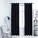 mørklægningsgardiner 2 stk. med ringe 140 x 245 cm fløjl sort