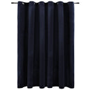 mørklægningsgardin med metalringe 290 x 245 cm fløjl sort