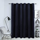 mørklægningsgardin med metalringe 290 x 245 cm fløjl sort