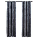 mørklægningsgardiner 2 stk. ringe 140 x 175 cm fløjl antracit