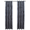 mørklægningsgardiner 2 stk. ringe 140 x 225 cm fløjl antracit