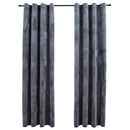 mørklægningsgardiner 2 stk. ringe 140 x 245 cm fløjl antracit