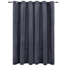 mørklægningsgardin med metalringe 290x245 cm fløjl antracitgrå
