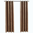 mørklægningsgardiner 2 stk. med ringe 140 x 175 cm fløjl beige