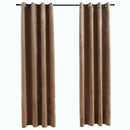 mørklægningsgardiner 2 stk. med ringe 140 x 245 cm fløjl beige
