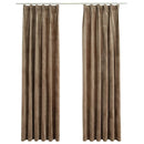mørklægningsgardiner med kroge 2 stk. 140 x 225 cm fløjl beige