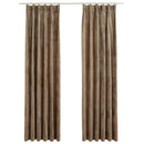 mørklægningsgardiner med kroge 2 stk. 140 x 245 cm fløjl beige