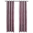 mørklægningsgardiner 2 stk. ringe 140 x 225 cm fløjl antik rosa