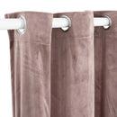 mørklægningsgardin med metalringe 290x245 cm fløjl gammelrosa