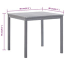 havebord 80x80x74 cm massivt akacietræ grå