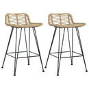 barstole 2 stk. rattan naturfarvet