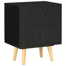 sengeskabe 2 stk. 40 x 30 x 50 cm massivt fyrretræ sort