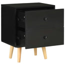 sengeskabe 2 stk. 40 x 30 x 50 cm massivt fyrretræ sort