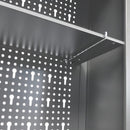 vægmonteret værktøjsskab industriel stil metal grå og sort