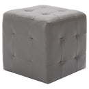 puf 2 stk. 30 x 30 x 30 cm grå kunstlæder