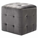 puf 2 stk. 30 x 30 x 30 cm fløjlsstof grå
