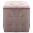 puf 2 stk. 30 x 30 x 30 cm fløjlsstof pink