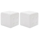 puf 2 stk. 30 x 30 x 30 cm kunstlæder hvid