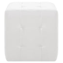 puf 2 stk. 30 x 30 x 30 cm kunstlæder hvid