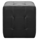 puf 2 stk. 30 x 30 x 30 cm kunstlæder sort