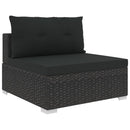 haveloungesæt 10 dele med hynder polyrattan sort