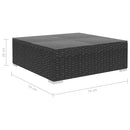 haveloungesæt 10 dele med hynder polyrattan sort
