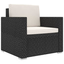 loungesæt til haven 8 dele med hynder polyrattan sort