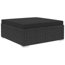 haveloungesæt 4 dele med hynder polyrattan sort
