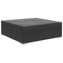 haveloungesæt 4 dele med hynder polyrattan sort