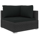 haveloungesæt 5 dele med hynder polyrattan sort