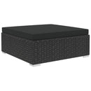 haveloungesæt 5 dele med hynder polyrattan sort
