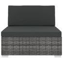 midtersæde til sofa 1 stk. med hynder polyrattan grå