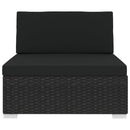 midtersæde til sofa 1 stk. med hynder polyrattan sort