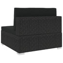 midtersæde til sofa 1 stk. med hynder polyrattan sort