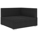 hjørnesæde til sofa 1 stk. med hynder polyrattan sort