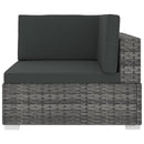 hjørnesæde til sofa 1 stk. med hynder polyrattan grå