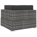 hjørnesæde til sofa 1 stk. med hynder polyrattan grå