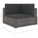 hjørnesæde til sofa 1 stk. med hynder polyrattan grå