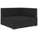 hjørnesæde til sofa 1 stk. med hynder polyrattan sort