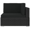 hjørnesæde til sofa 1 stk. med hynder polyrattan sort