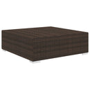 fodskammel til sofa 1 stk. med hynde polyrattan brun