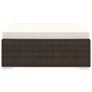 fodskammel til sofa 1 stk. med hynde polyrattan brun