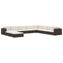 fodskammel til sofa 1 stk. med hynde polyrattan brun