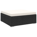 fodskammel til sofa1 stk. med hynde polyrattan sort